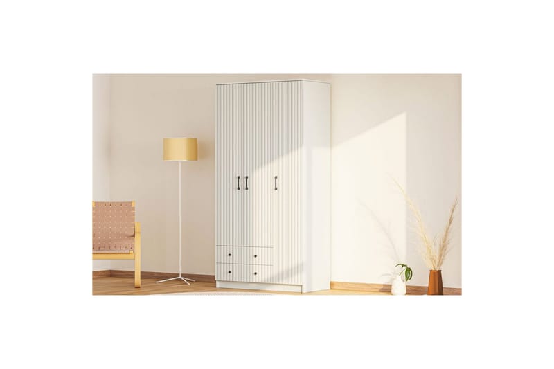 Ivon Garderob 105x210 cm - Matt Vit - Förvaring - Klädförvaring - Garderob & garderobssystem