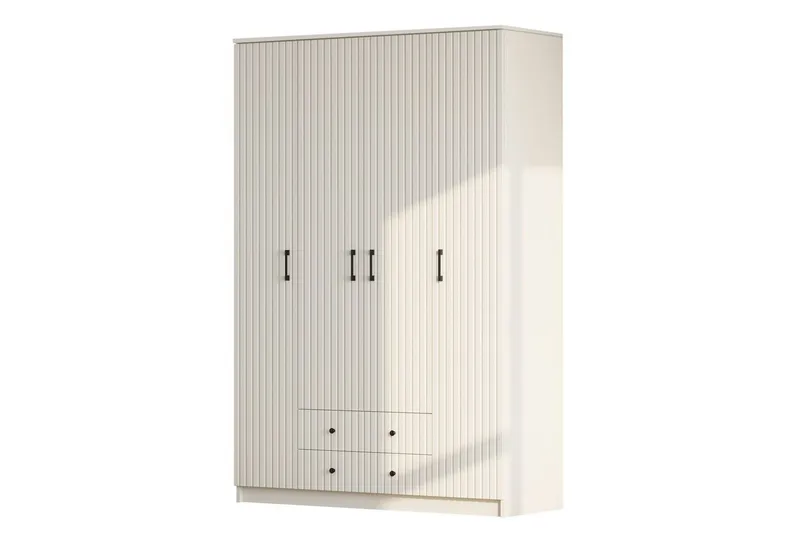 Ivon Garderob 140x184 cm - Matt Vit - Förvaring - Klädförvaring - Garderob & garderobssystem