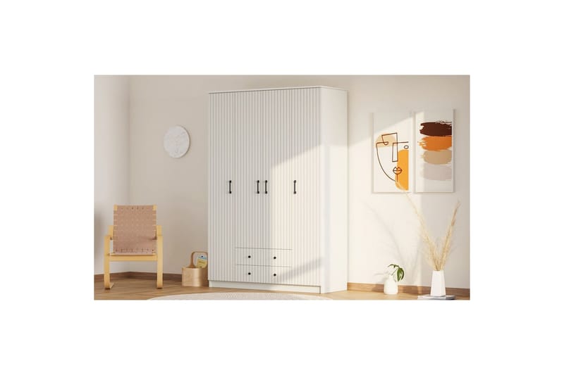 Ivon Garderob 140x210 cm - Matt Vit - Förvaring - Klädförvaring - Garderob & garderobssystem
