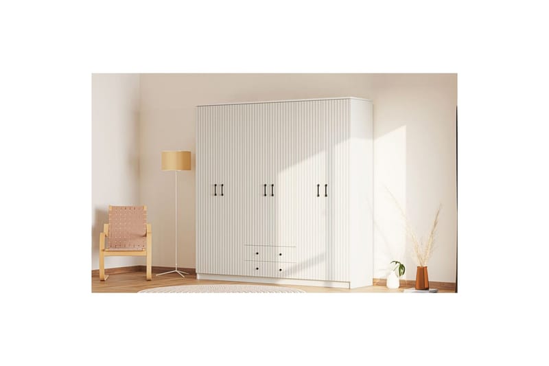 Ivon Garderob 210x184 cm - Matt Vit - Förvaring - Klädförvaring - Garderob & garderobssystem