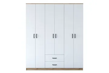 Jabhar Garderob 180x210 cm Brun/Vit - Hanah Home - Förvaring - Klädförvaring - Garderob & garderobssystem