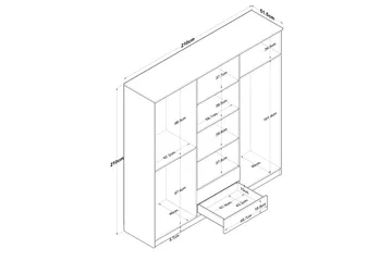 Jagdesh Garderob 210x210 cm Brun/Vit - Hanah Home - Förvaring - Klädförvaring - Garderob & garderobssystem