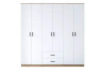 Jagdesh Garderob 210x210 cm Brun/Vit - Hanah Home - Förvaring - Klädförvaring - Garderob & garderobssystem