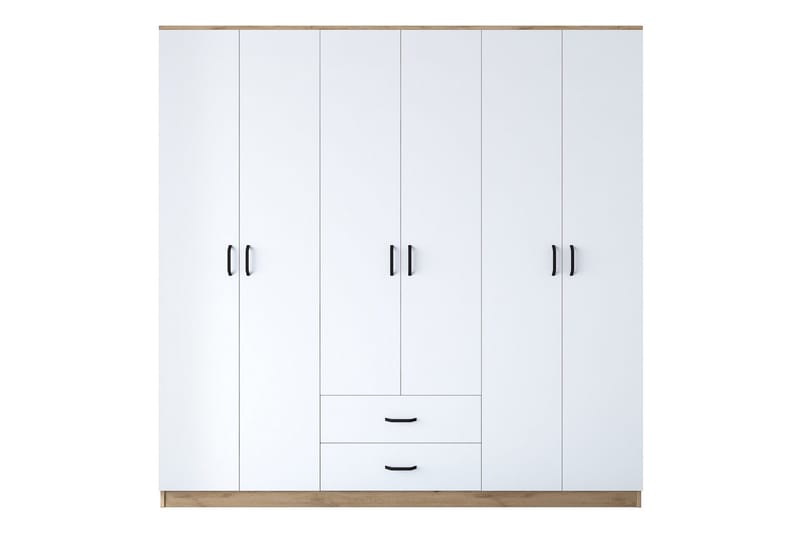 Jagdesh Garderob 210x210 cm Brun/Vit - Hanah Home - Förvaring - Klädförvaring - Garderob & garderobssystem