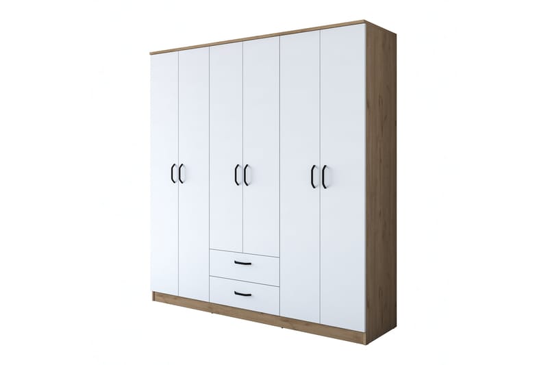 Jahani Garderob 180x190,8 cm Brun/Vit - Hanah Home - Förvaring - Klädförvaring - Garderob & garderobssystem