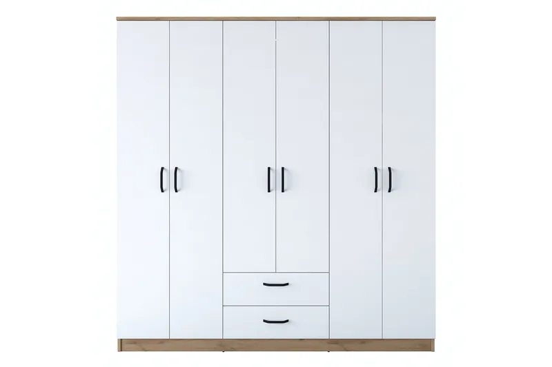 Jahani Garderob 180x190,8 cm Brun/Vit, Hanah Home