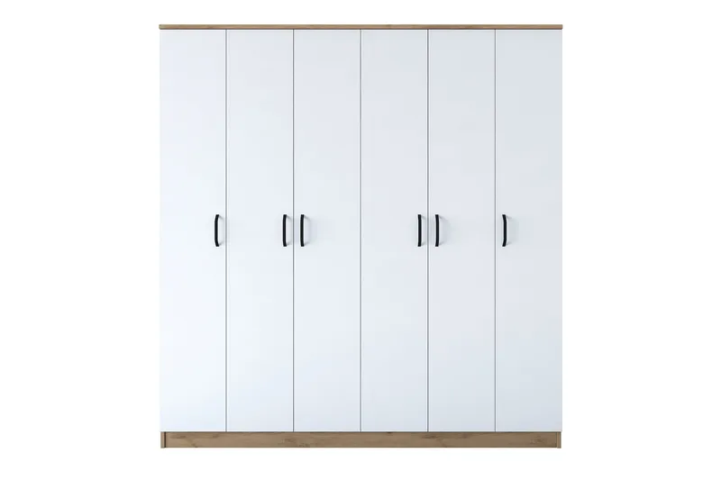 Jaidul Garderob 180x190,8 cm Brun/Vit, Hanah Home