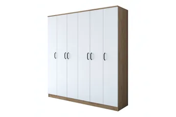 Jaidul Garderob 180x190,8 cm Brun/Vit - Hanah Home - Förvaring - Klädförvaring - Garderob & garderobssystem