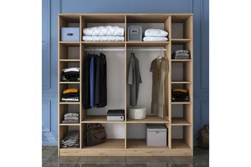 Jaidul Garderob 180x190,8 cm Brun/Vit - Hanah Home - Förvaring - Klädförvaring - Garderob & garderobssystem