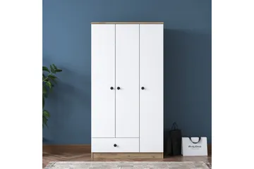 Jain Garderob 90x170 cm Brun/Vit - Hanah Home - Förvaring - Klädförvaring - Garderob & garderobssystem