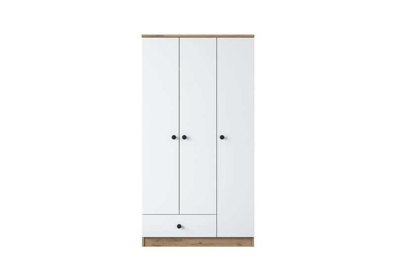 Jain Garderob 90x170 cm Brun/Vit - Hanah Home - Förvaring - Klädförvaring - Garderob & garderobssystem