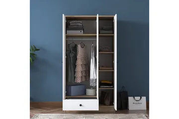 Jain Garderob 90x170 cm Brun/Vit - Hanah Home - Förvaring - Klädförvaring - Garderob & garderobssystem