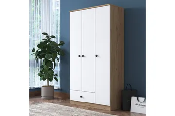Jain Garderob 90x170 cm Brun/Vit - Hanah Home - Förvaring - Klädförvaring - Garderob & garderobssystem