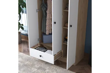 Jain Garderob 90x170 cm Brun/Vit - Hanah Home - Förvaring - Klädförvaring - Garderob & garderobssystem