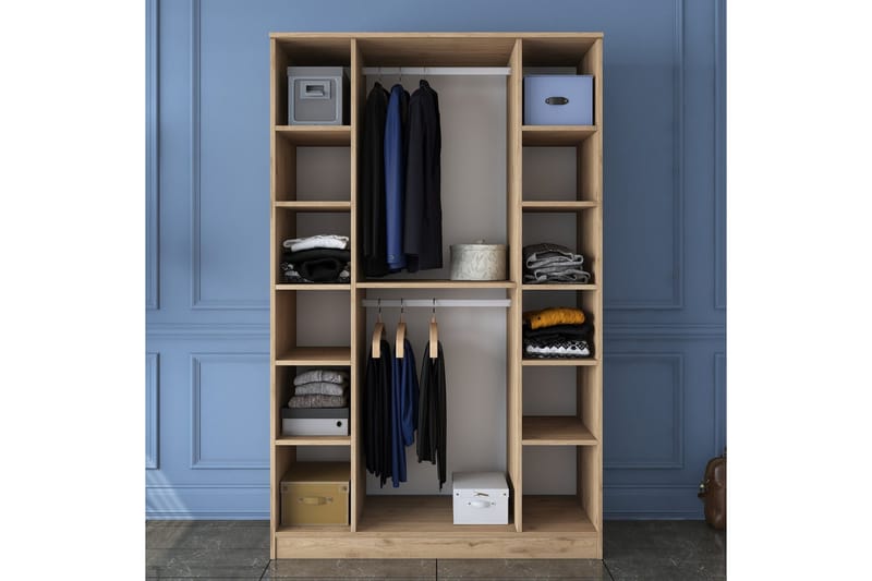 Jaioni Garderob 120x190,8 cm Brun/Vit - Hanah Home - Förvaring - Klädförvaring - Garderob & garderobssystem