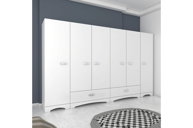 Jaitun Garderob 243x181 cm Vit - Hanah Home - Förvaring - Klädförvaring - Garderob & garderobssystem