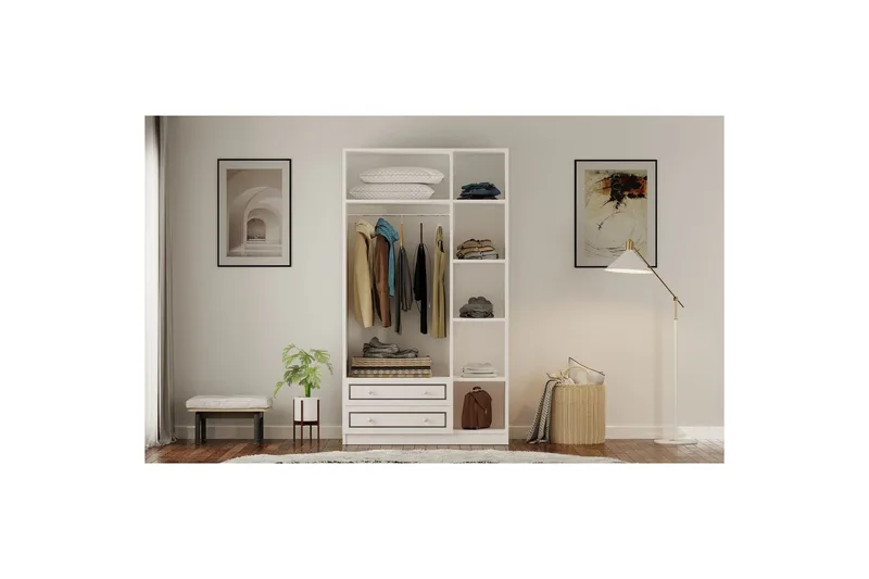 Javric Garderobsskåp 105x180 cm - Matt Vit - Förvaring - Klädförvaring - Garderob & garderobssystem - Klädskåp & fristående garderob