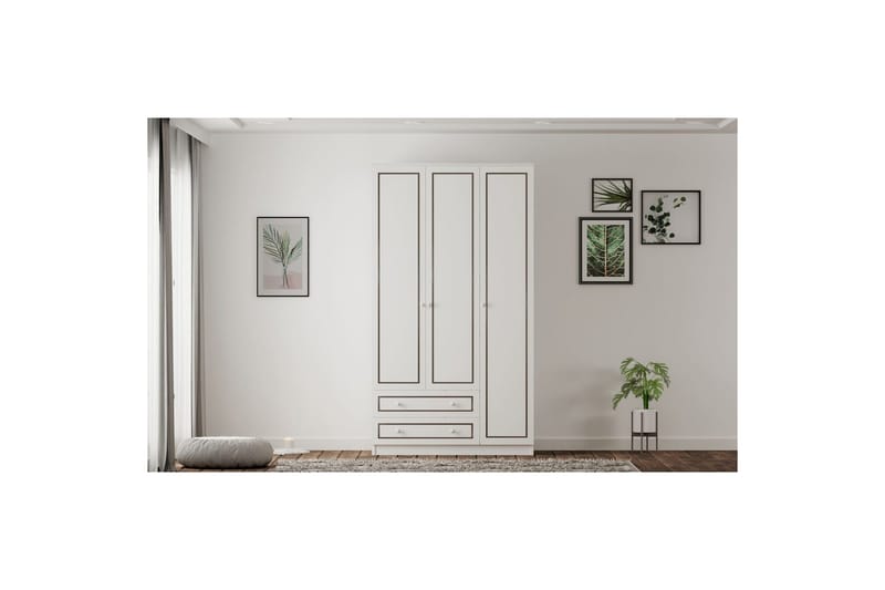 Javric Garderobsskåp 105x180 cm - Matt Vit - Förvaring - Klädförvaring - Garderob & garderobssystem - Klädskåp & fristående garderob