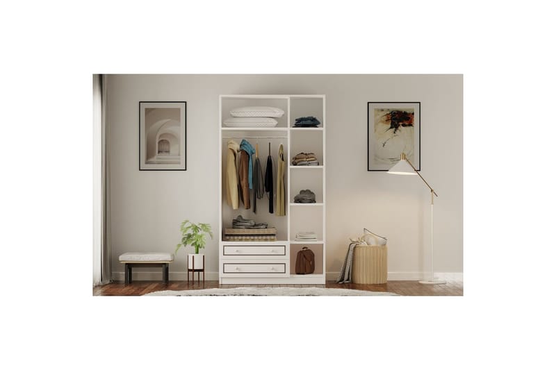 Javric Garderobsskåp 105x180 cm - Matt Vit - Förvaring - Klädförvaring - Garderob & garderobssystem - Klädskåp & fristående garderob