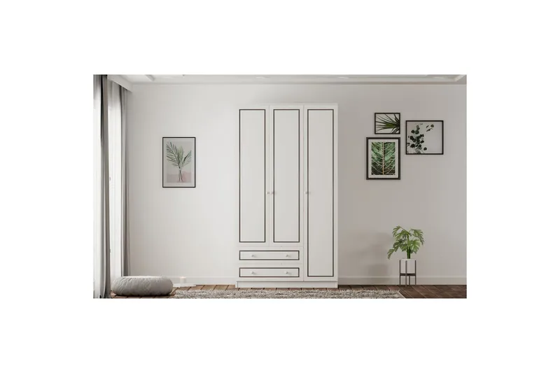 Javric Garderobsskåp 105x180 cm - Matt Vit - Förvaring - Klädförvaring - Garderob & garderobssystem - Klädskåp & fristående garderob