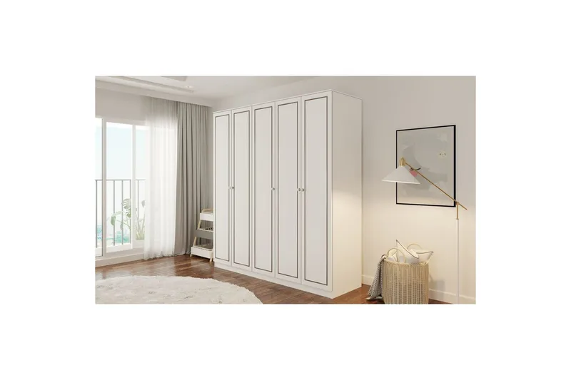 Javric Garderobsskåp 175x180 cm - Matt Vit - Förvaring - Klädförvaring - Garderob & garderobssystem - Klädskåp & fristående garderob