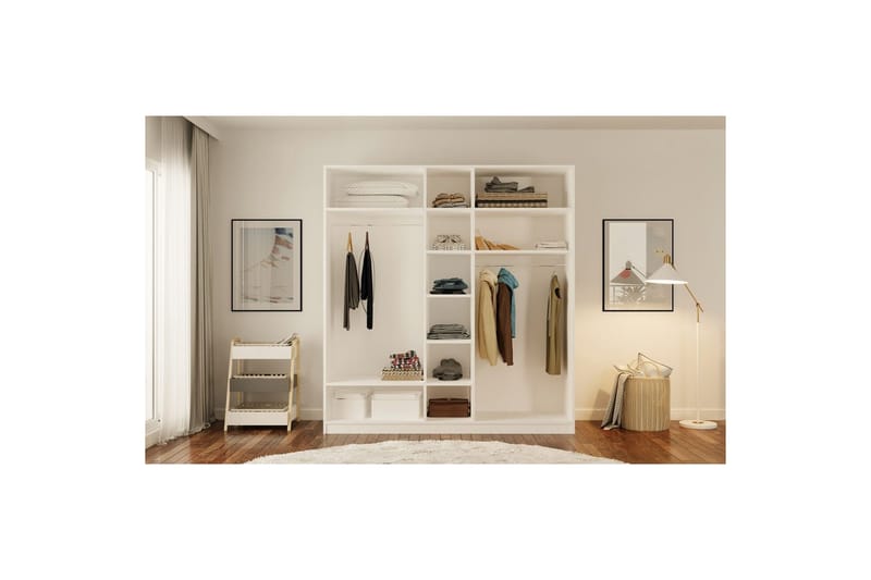 Javric Garderobsskåp 175x180 cm - Matt Vit - Förvaring - Klädförvaring - Garderob & garderobssystem - Klädskåp & fristående garderob