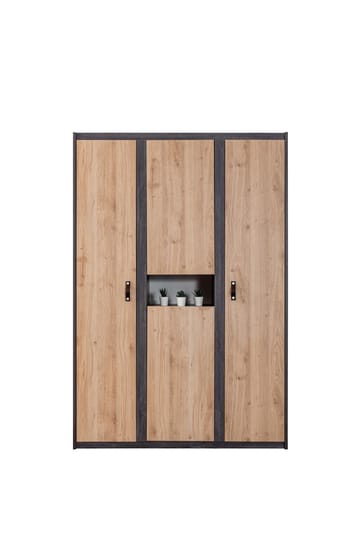 Jento Garderob 132 cm - Antracit/Brun - Förvaring - Klädförvaring - Garderob & garderobssystem - Klädskåp & fristående garderob