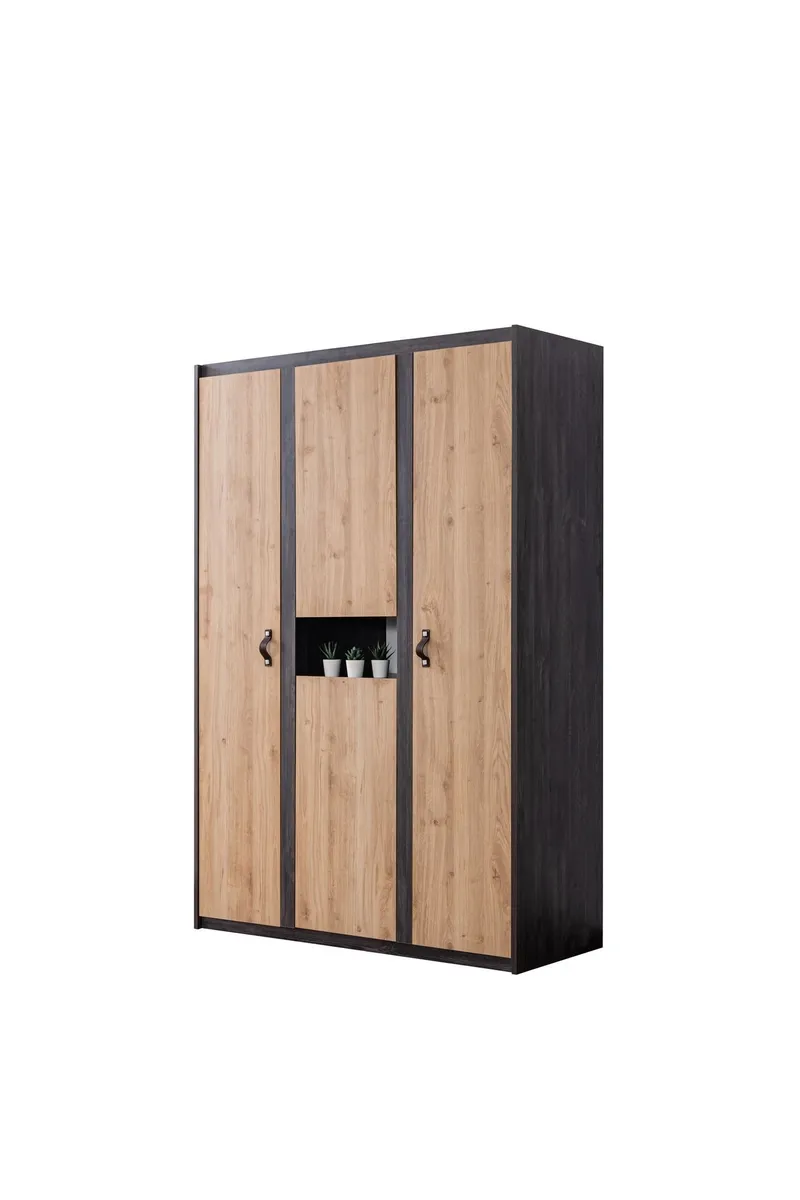 Jento Garderob 132 cm, Antracit/Brun