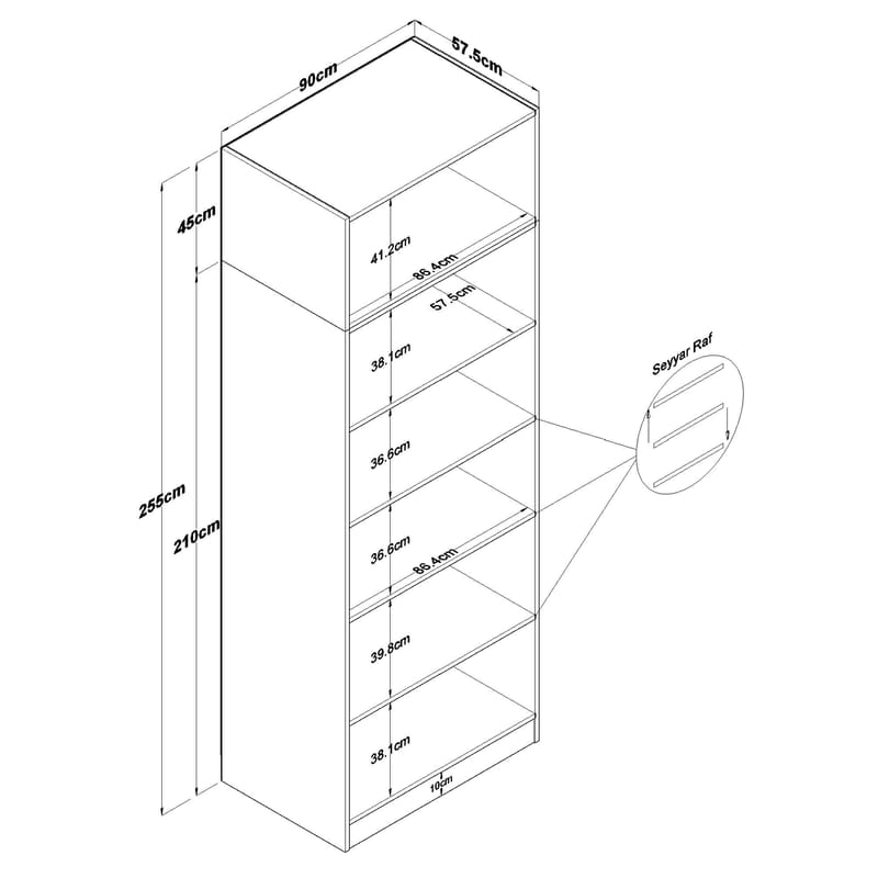 Jornes Garderob 90x255x57,5 cm - Vit - Förvaring - Klädförvaring - Garderob & garderobssystem - Klädskåp & fristående garderob