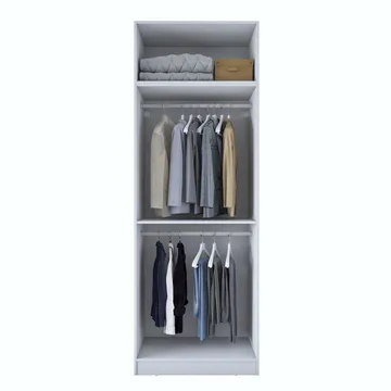 Jornes Garderob 90x255x57,5 cm - Vit - Förvaring - Klädförvaring - Garderob & garderobssystem - Klädskåp & fristående garderob