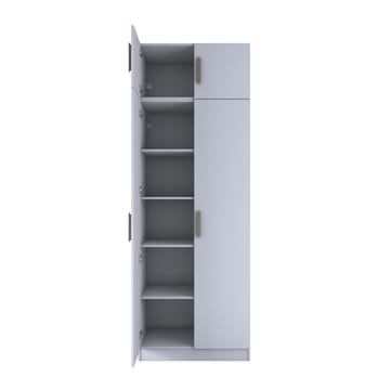 Jornes Garderob 90x255x57,5 cm - Vit - Förvaring - Klädförvaring - Garderob & garderobssystem - Klädskåp & fristående garderob