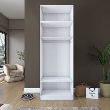 Jornes Garderob 90x255x57,5 cm - Vit - Förvaring - Klädförvaring - Garderob & garderobssystem - Klädskåp & fristående garderob