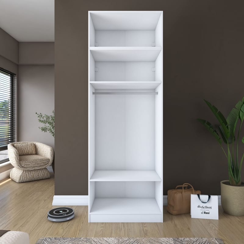 Jornes Garderob 90x255x57,5 cm - Vit - Förvaring - Klädförvaring - Garderob & garderobssystem - Klädskåp & fristående garderob