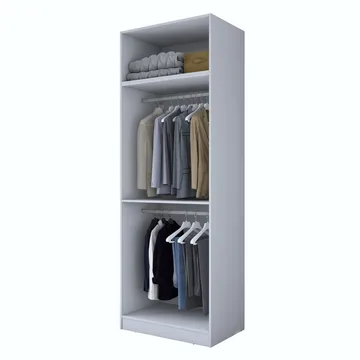 Jornes Garderob 90x255x57,5 cm - Vit - Förvaring - Klädförvaring - Garderob & garderobssystem - Klädskåp & fristående garderob