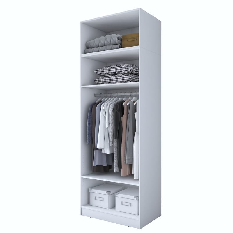 Jornes Garderob 90x255x57,5 cm - Vit - Förvaring - Klädförvaring - Garderob & garderobssystem - Klädskåp & fristående garderob