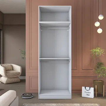 Jornes Garderob 90x255x57,5 cm - Vit - Förvaring - Klädförvaring - Garderob & garderobssystem - Klädskåp & fristående garderob