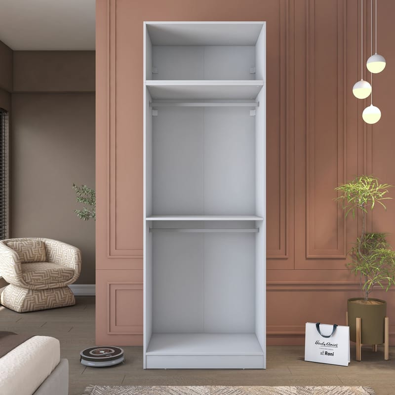Jornes Garderob 90x255x57,5 cm - Vit - Förvaring - Klädförvaring - Garderob & garderobssystem - Klädskåp & fristående garderob
