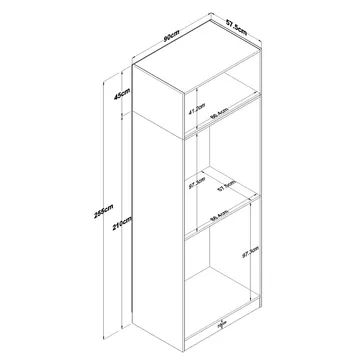 Jornes Garderob 90x255x57,5 cm - Vit - Förvaring - Klädförvaring - Garderob & garderobssystem - Klädskåp & fristående garderob