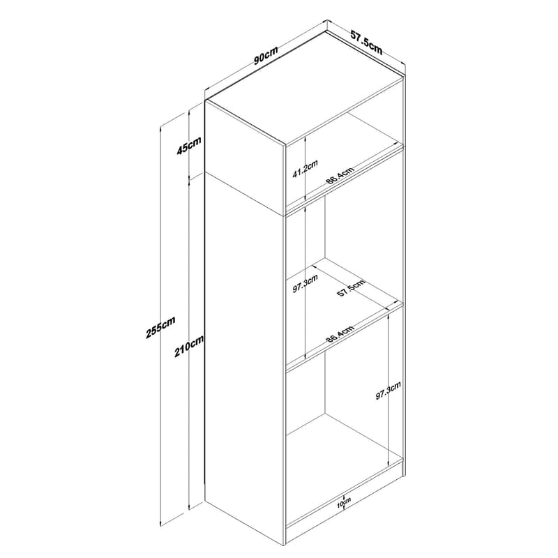 Jornes Garderob 90x255x57,5 cm - Vit - Förvaring - Klädförvaring - Garderob & garderobssystem - Klädskåp & fristående garderob