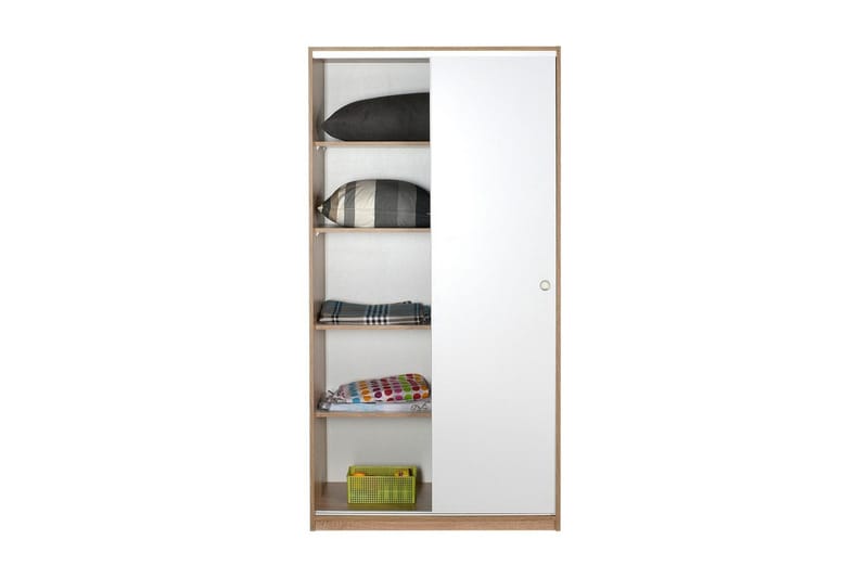 Jovel Garderob 94x182 cm - Vit/Korallrosa - Förvaring - Klädförvaring - Garderob & garderobssystem