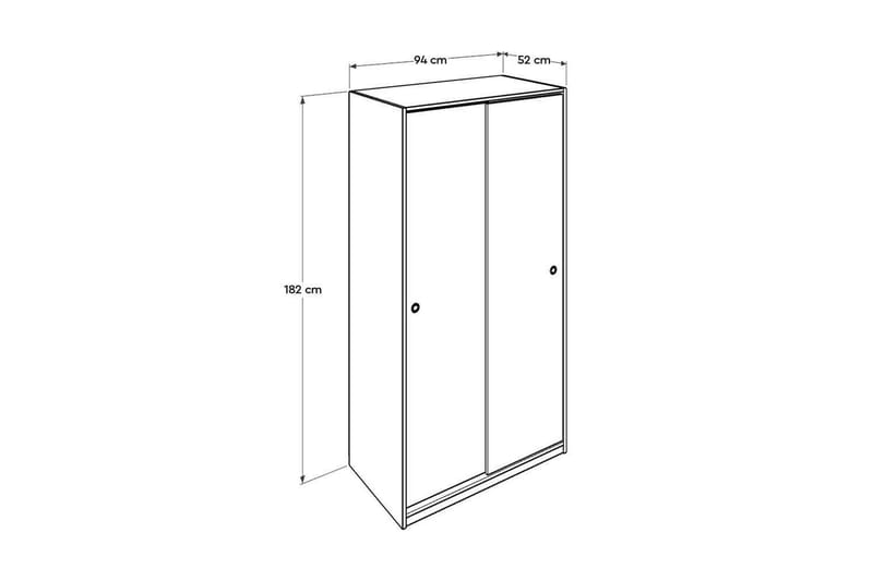 Jovel Garderob 94x182 cm - Vit/Korallrosa - Förvaring - Klädförvaring - Garderob & garderobssystem