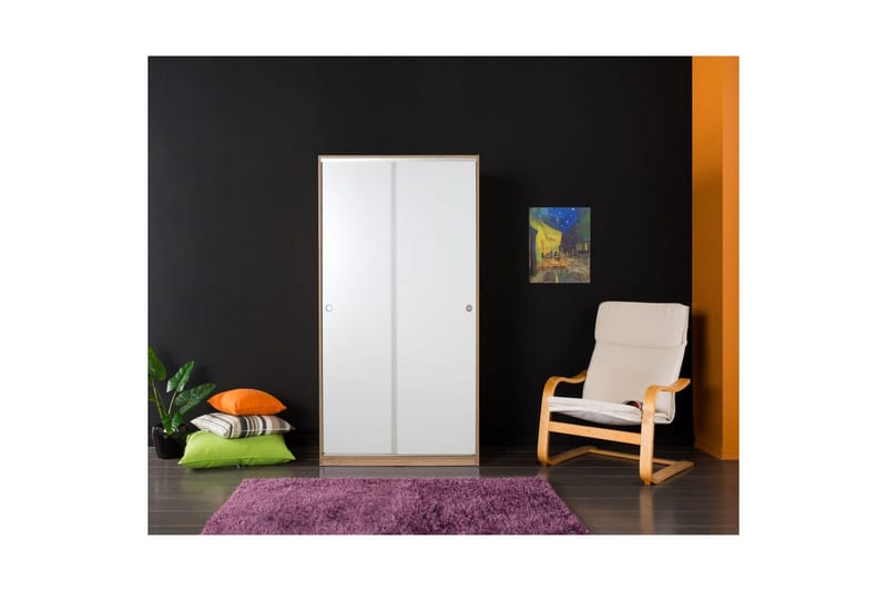 Jovel Garderob 94x182 cm - Vit/Korallrosa - Förvaring - Klädförvaring - Garderob & garderobssystem