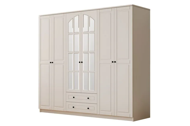 Jovric Garderob 210x210 cm, Matt Vit