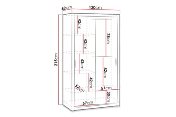Julissa Garderob 120 cm i Målat Trä - Vit - Förvaring - Klädförvaring - Garderob & garderobssystem