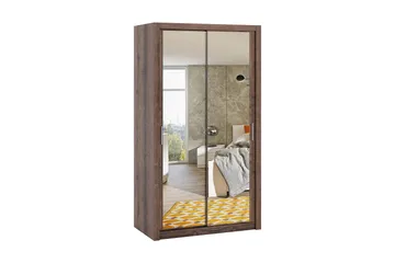 Julissa Garderob 120 cm med Spegel - Natur - Förvaring - Klädförvaring - Garderob & garderobssystem