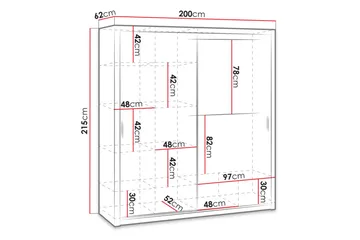 Julissa Garderob 200 cm - Vit - Förvaring - Klädförvaring - Garderob & garderobssystem