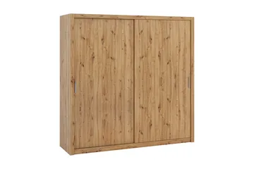 Julissa Garderob 220 cm i Ljust Trä - Beige - Förvaring - Klädförvaring - Garderob & garderobssystem