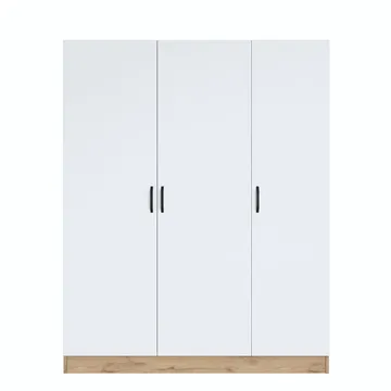 Kalvik Garderob 145x181,9x55 cm - Valnöt och vit - Förvaring - Klädförvaring - Garderob & garderobssystem - Klädskåp & fristående garderob