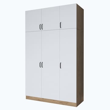 Kaolins Garderob 145x239x55 cm - Valnöt och vit - Förvaring - Klädförvaring - Garderob & garderobssystem - Klädskåp & fristående garderob