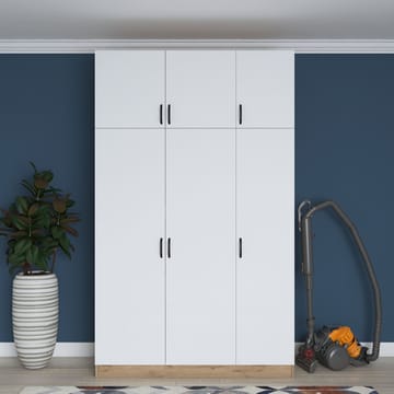 Kaolins Garderob 145x239x55 cm - Valnöt och vit - Förvaring - Klädförvaring - Garderob & garderobssystem - Klädskåp & fristående garderob
